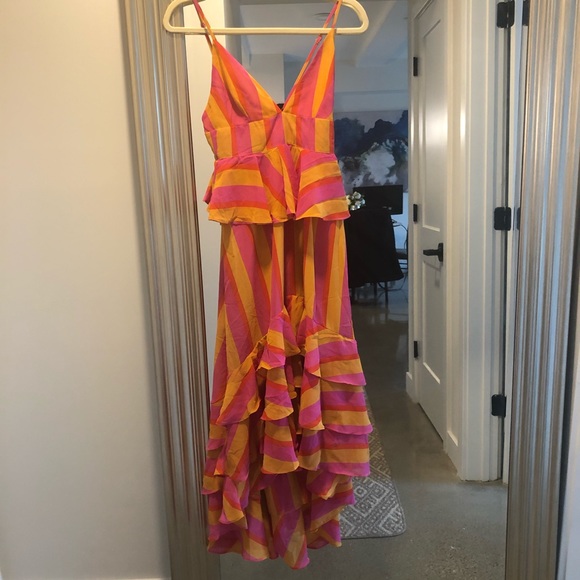 GEORGIA RUFFLED TIERED SLEEVELESS HIGH-LOW DRESS - Picture 5 of 7